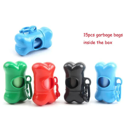 Pet Poop Bag Set Garbage Carrier Holder Pet Dog Bone Shape Trash Bag Dispenser Storage Box Clean up Waste Bag