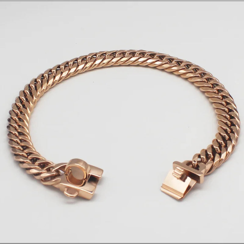 Pet Chain Dog Collar Leash 17Mm Gold Stainless Steel Necklace French Bulldog Pitbull Collar Strap Dropshipping Pet Suppliers