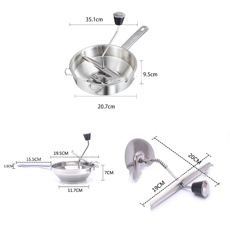 Potato Masher Stainless Steel Vegetable Fruits Puree Pressing Tool Pumpkin Grinder Food Mashing Kitchen Accessories
