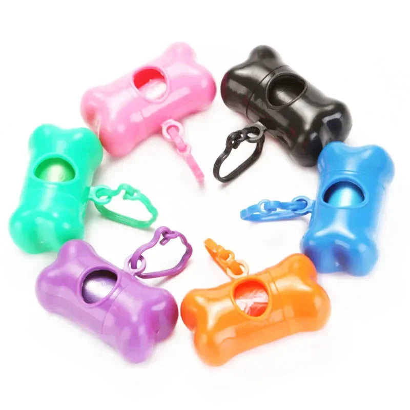 Pet Poop Bag Set Garbage Carrier Holder Pet Dog Bone Shape Trash Bag Dispenser Storage Box Clean up Waste Bag